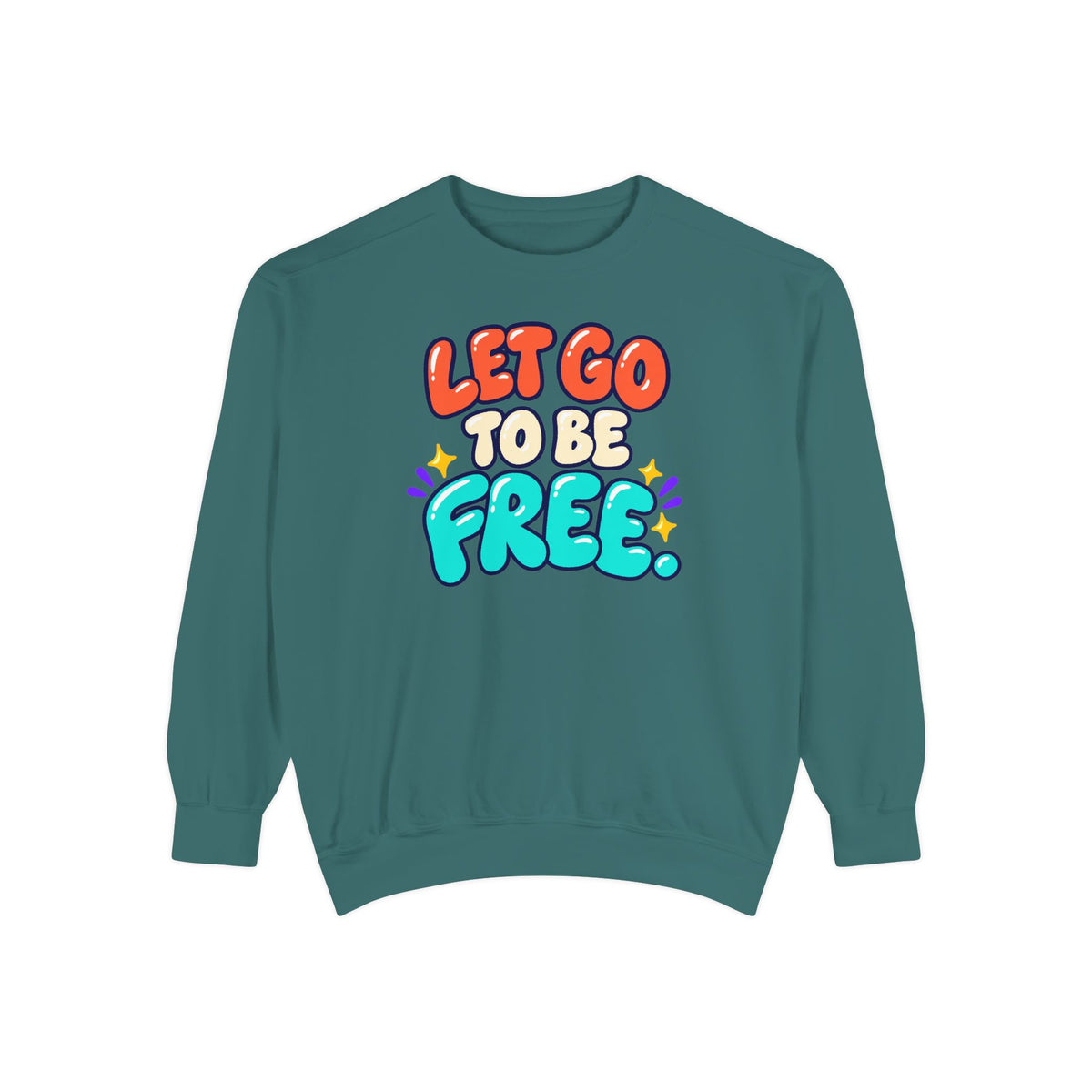 Let Go to Be Free Relaxed-Fit Sweatshirt — Lavender & Gray