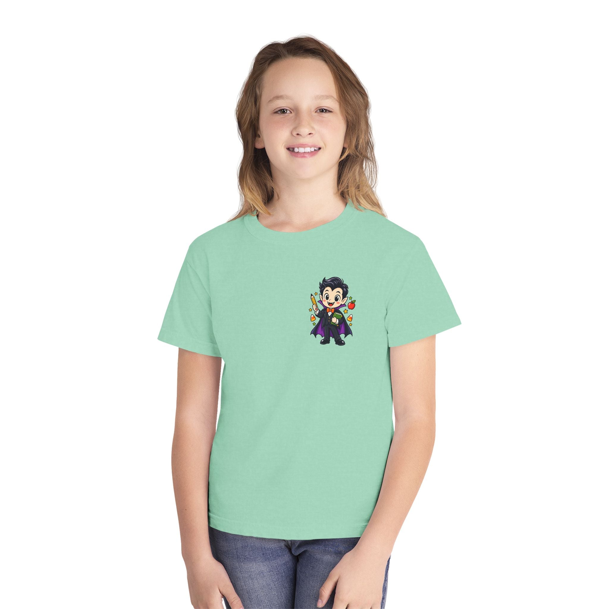 Vampire Trick-or-Treat Kids Tee — Cute Cartoon Vampire Halloween Shirt