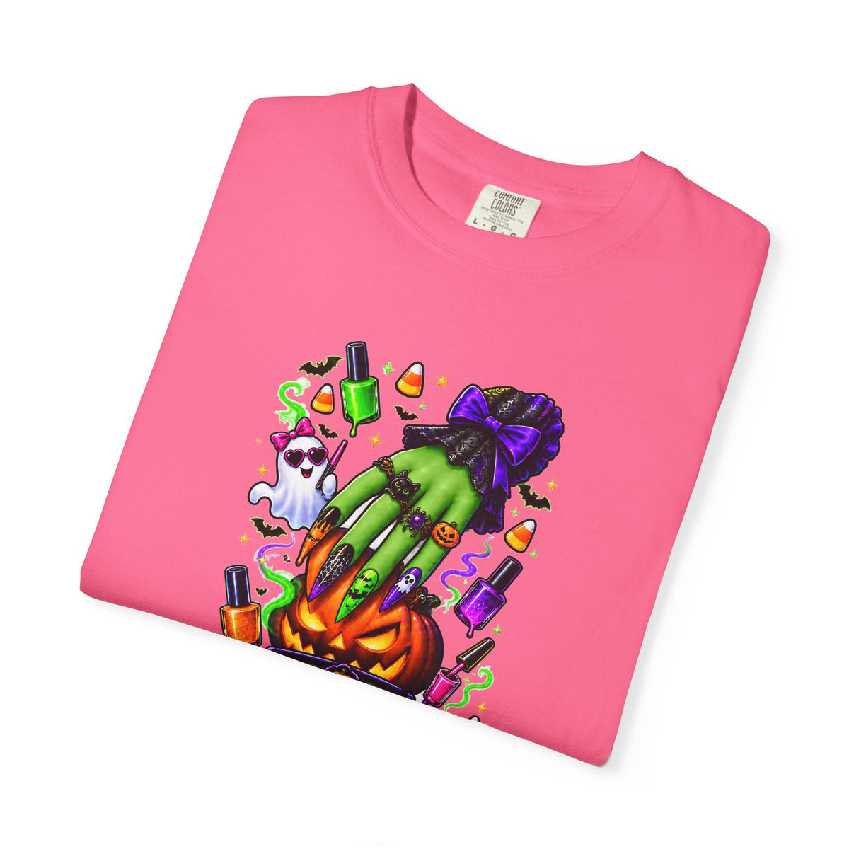 Nail Witch Halloween Tee – Adult Unisex Nail Tech & Beauty Salon Shirt