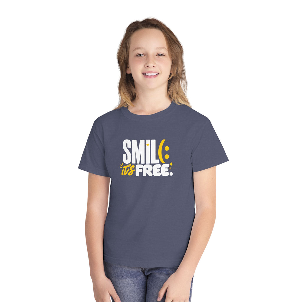 SMILE IT’S FREE! Youth Garment-Dyed Tee
