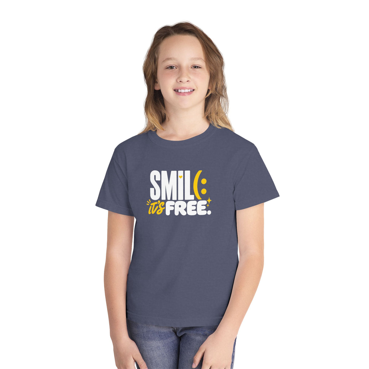 SMILE IT’S FREE! Youth Garment-Dyed Tee