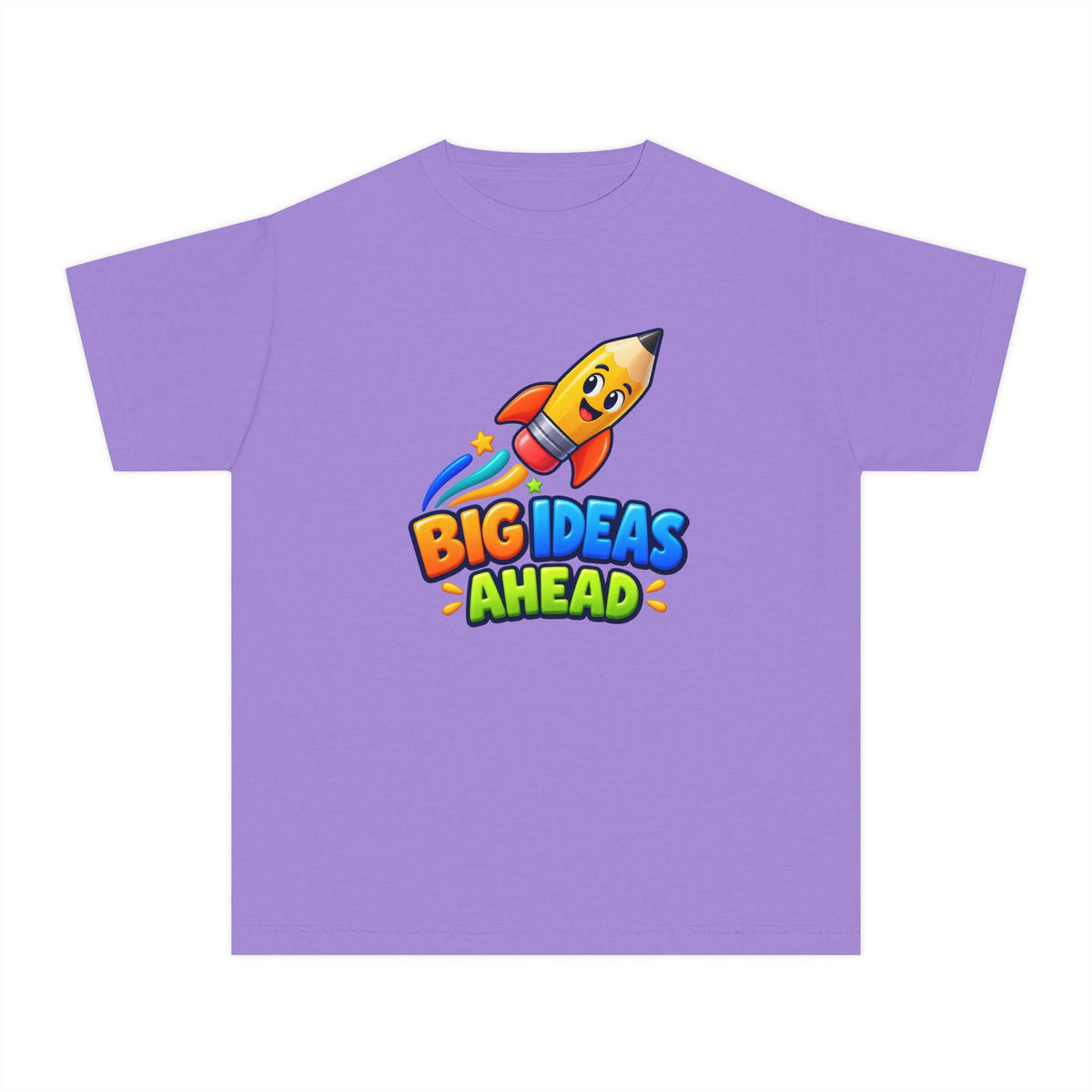 🚀 Big Ideas Ahead Rocket Pencil Kids Tee