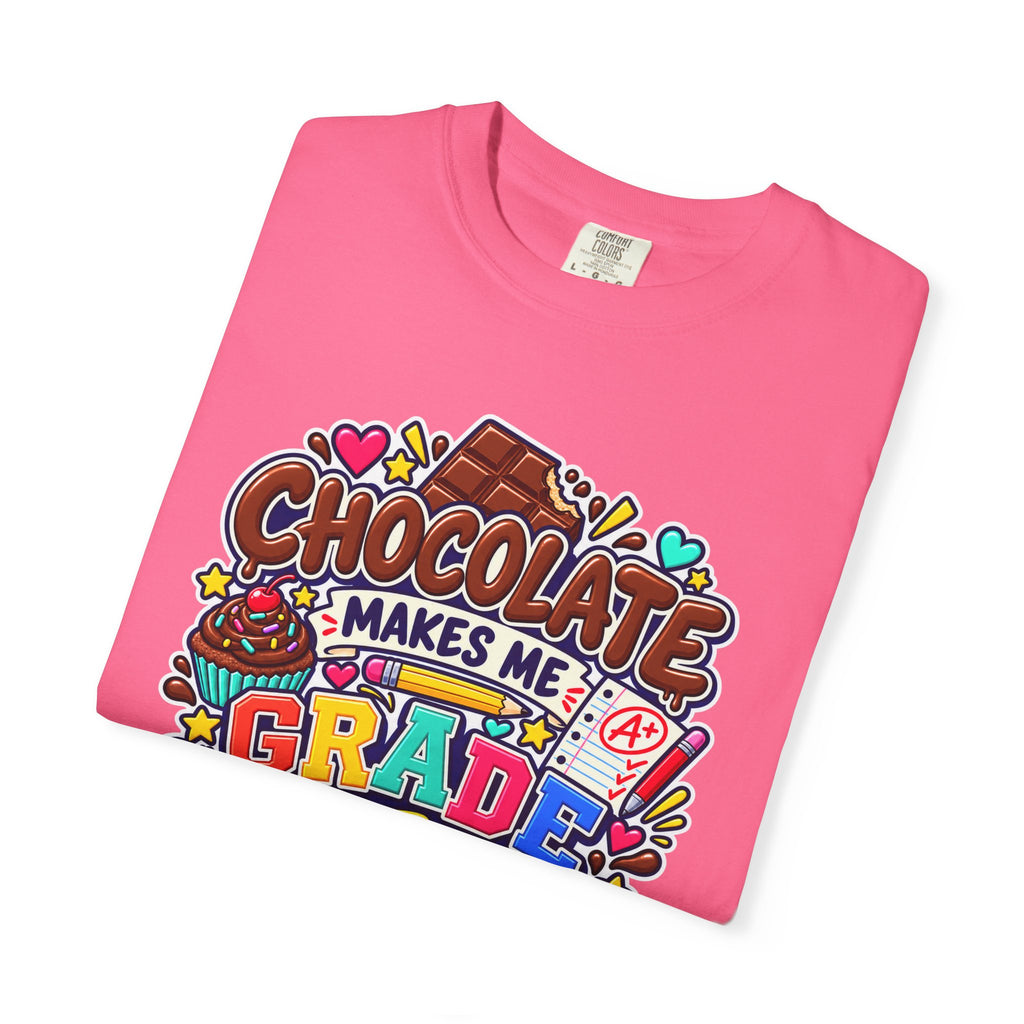 Chocolate Makes Me Grade Better Heavyweight Tee 🍫📚✏️