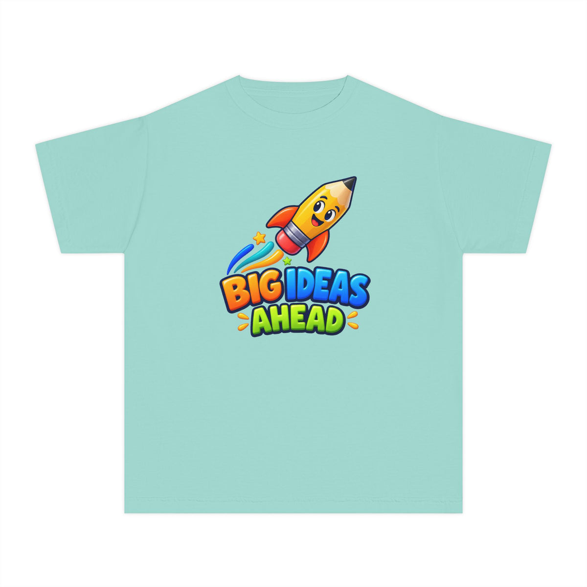 🚀 Big Ideas Ahead Rocket Pencil Kids Tee
