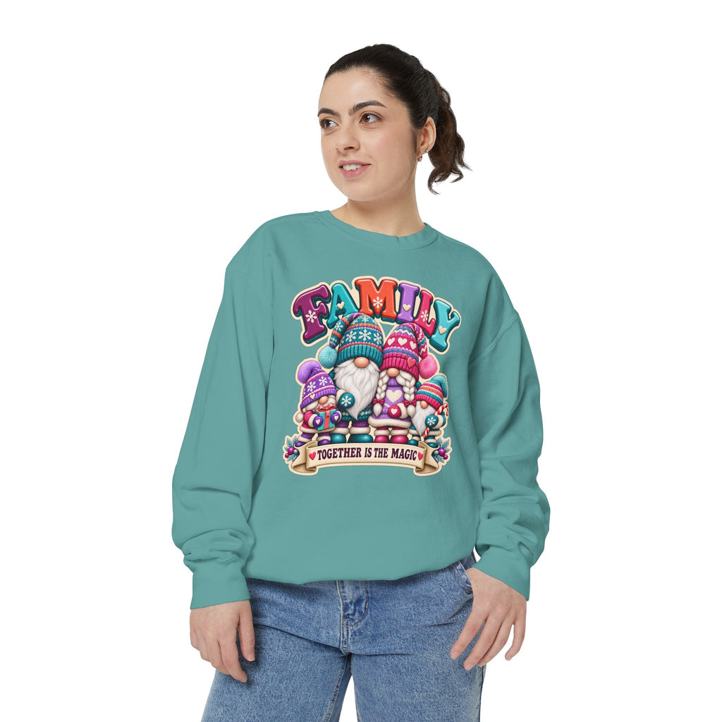 Family Gnomes "Together Is The Magic" Cozy Christmas Sweatshirt