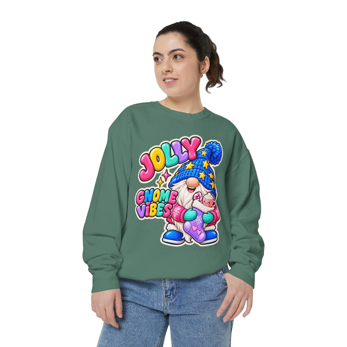 Jolly Gnome Vibes Christmas Sweatshirt