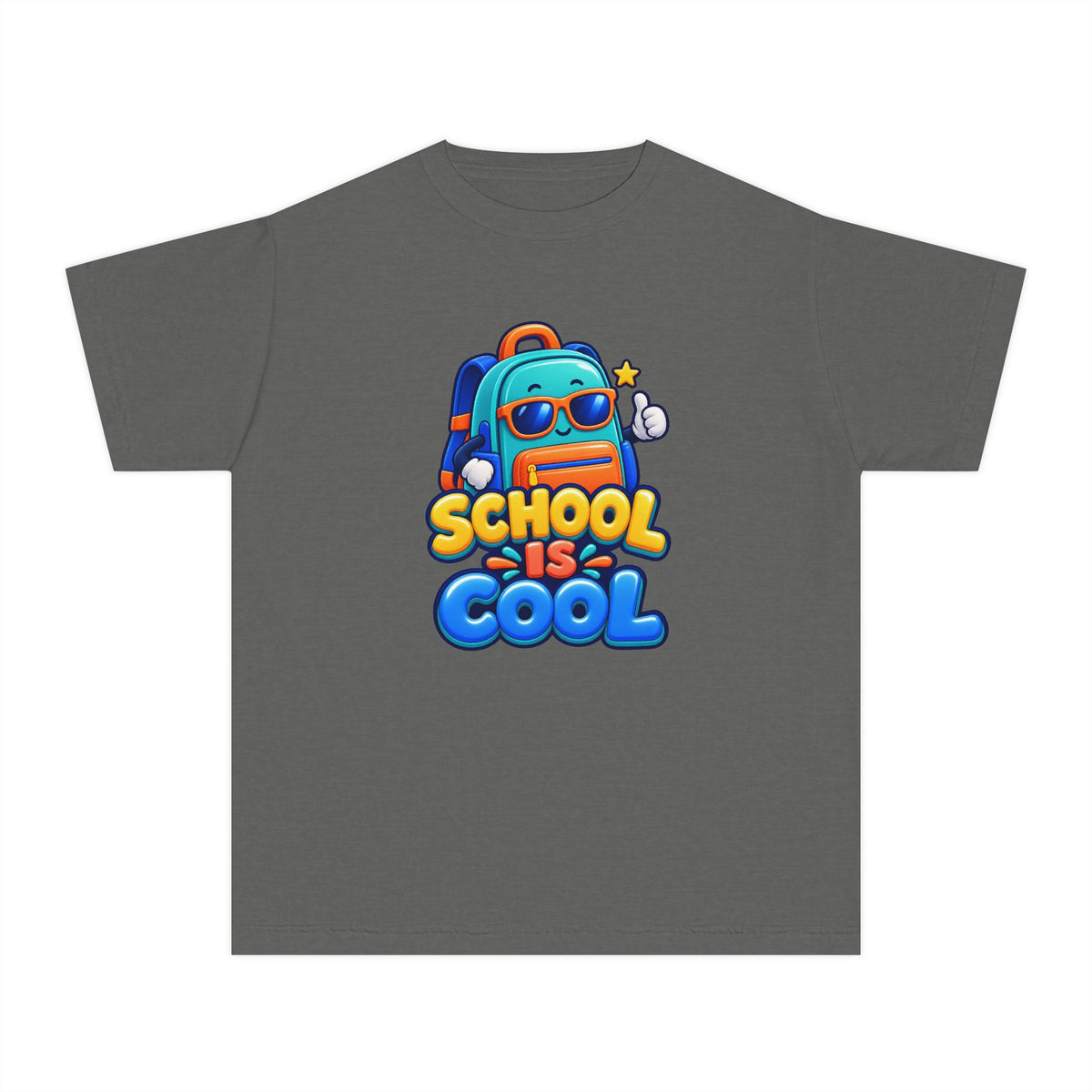 🎒 School Is Cool Backpack Cartoon Kids Tee