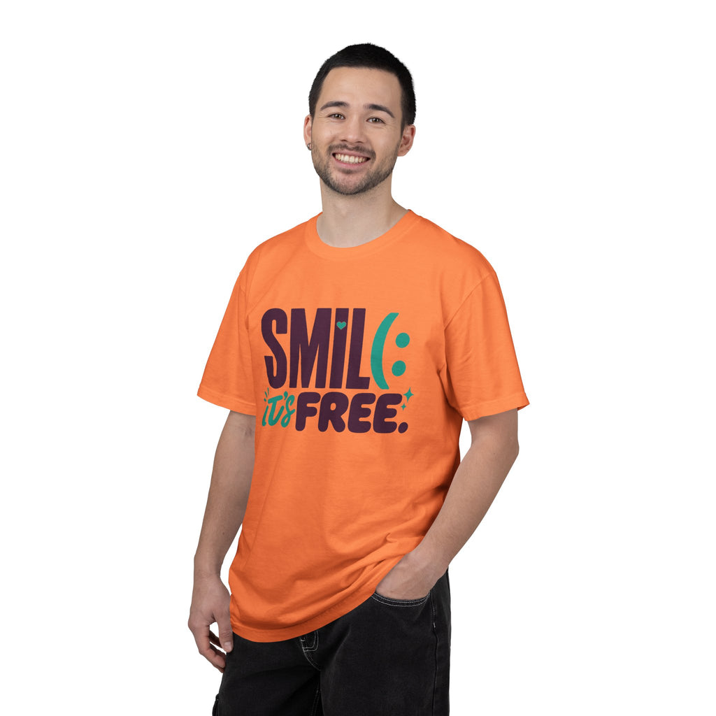 SMIL(: IT’S FREE. Plum & Teal Garment-Dyed Graphic Tee