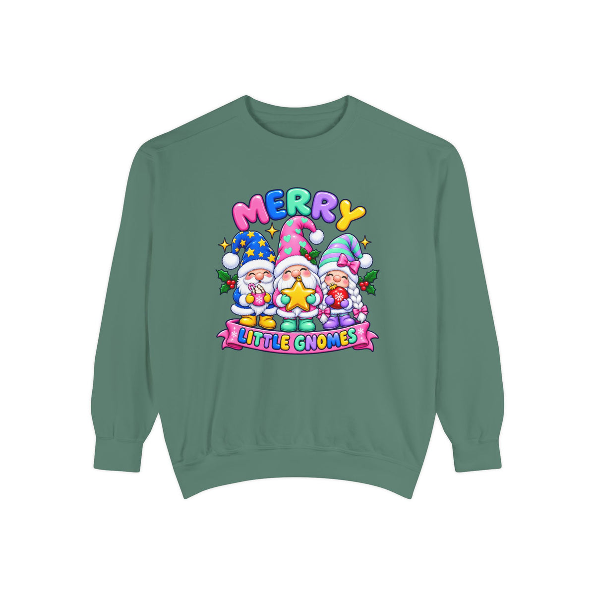 Merry Little Gnomes Sweatshirt Cute Christmas Holiday Crewneck