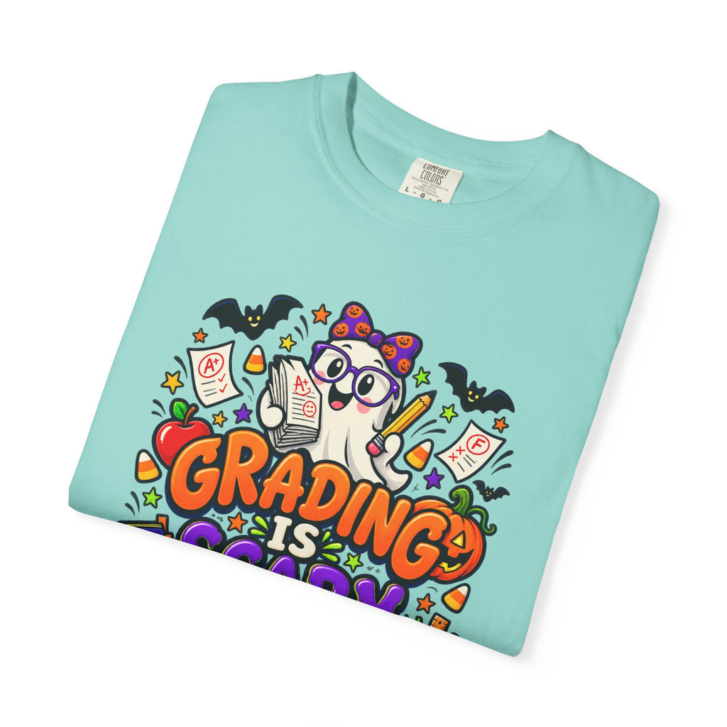 Grading Is Scary Enough T-Shirt — Halloween Teacher Funny Tee