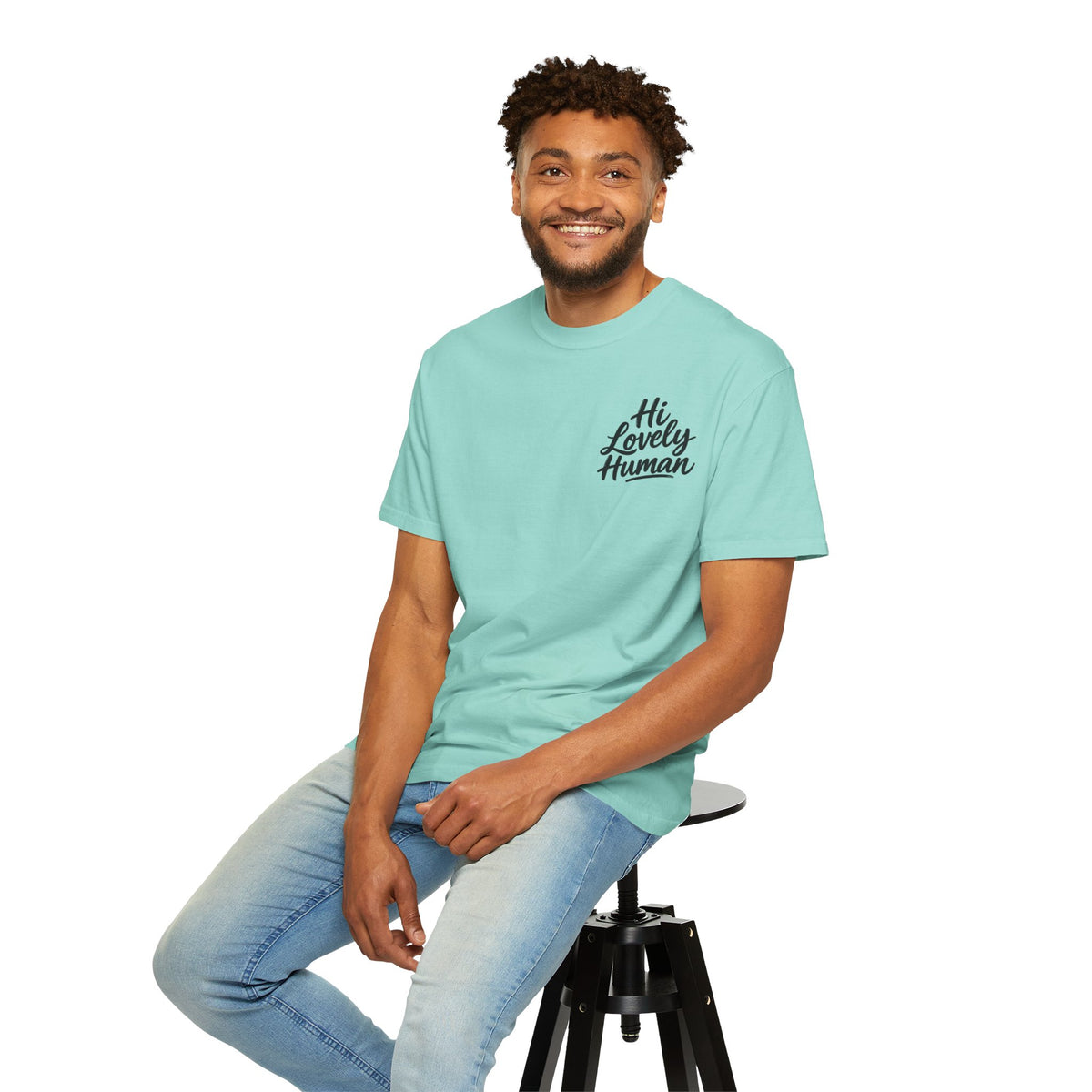 Hi Lovely Human T-Shirt – Positive Message Front & Back Adult Tee