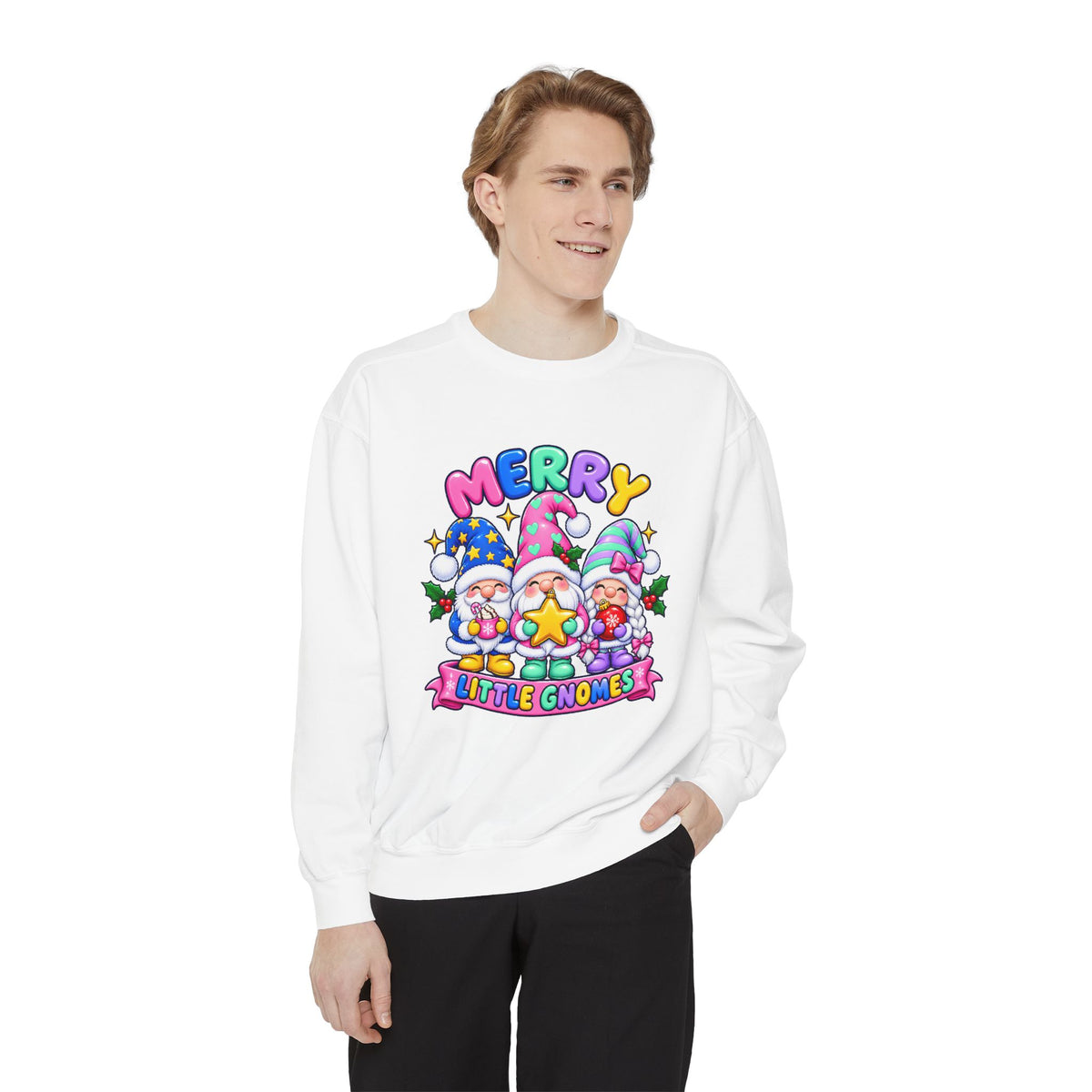Merry Little Gnomes Sweatshirt Cute Christmas Holiday Crewneck