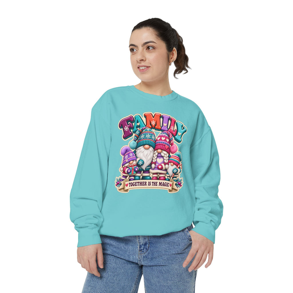 Family Gnomes "Together Is The Magic" Cozy Christmas Sweatshirt