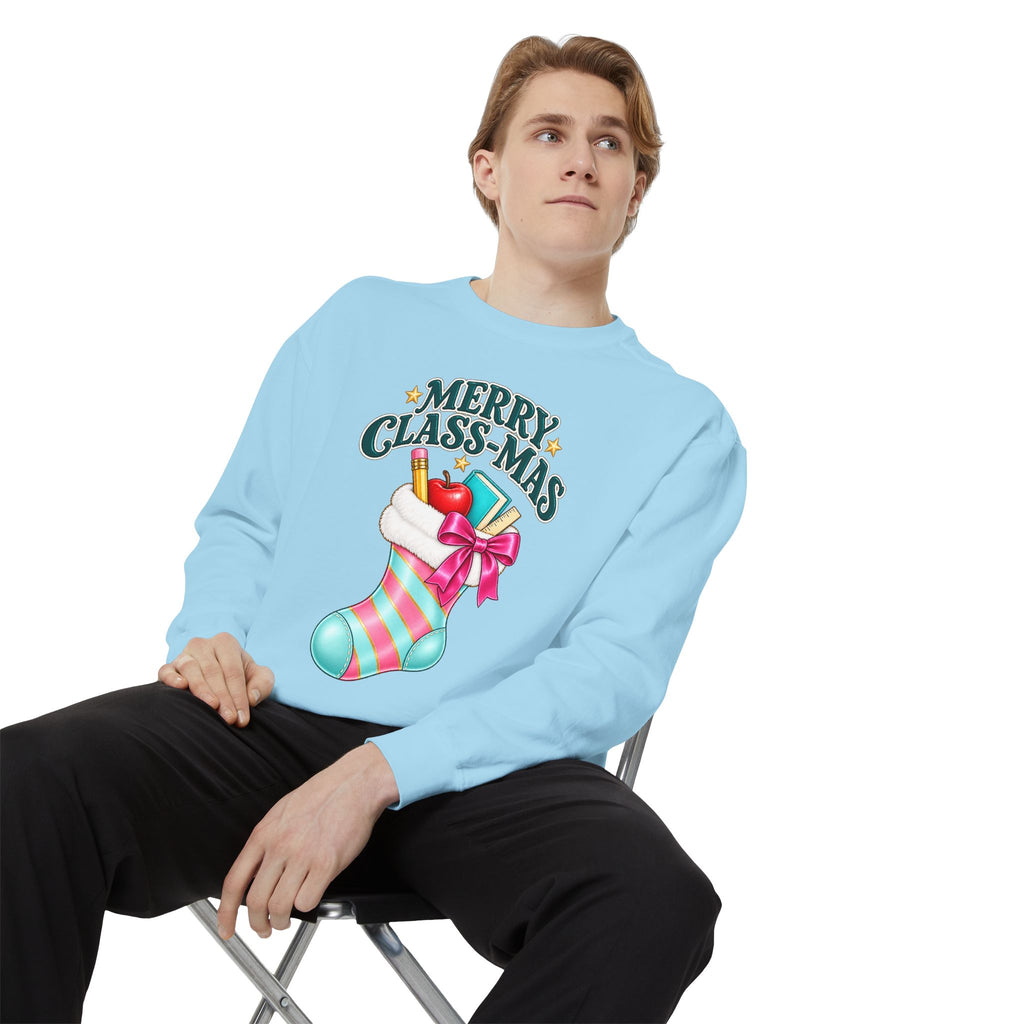Merry Class-mas Sweatshirt — Christmas Teacher Holiday Stocking Crewneck