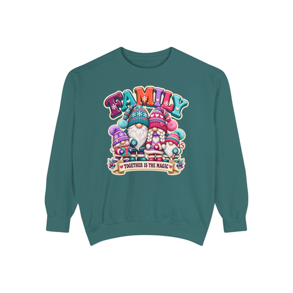 Family Gnomes "Together Is The Magic" Cozy Christmas Sweatshirt