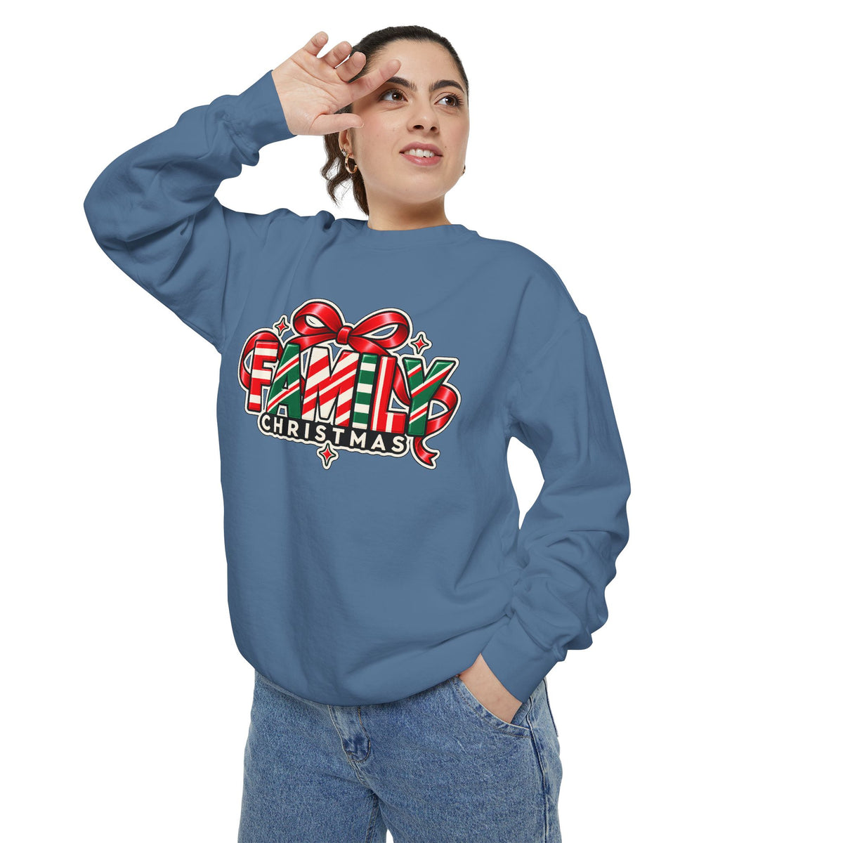 Family Christmas Candy Cane Holiday Sweatshirt