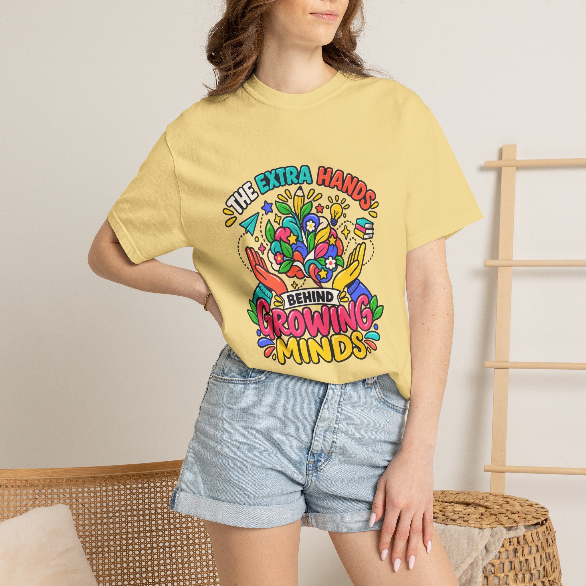 Extra Hands Behind Growing Minds Comfort Colors® Teacher Tee 🌱✏️