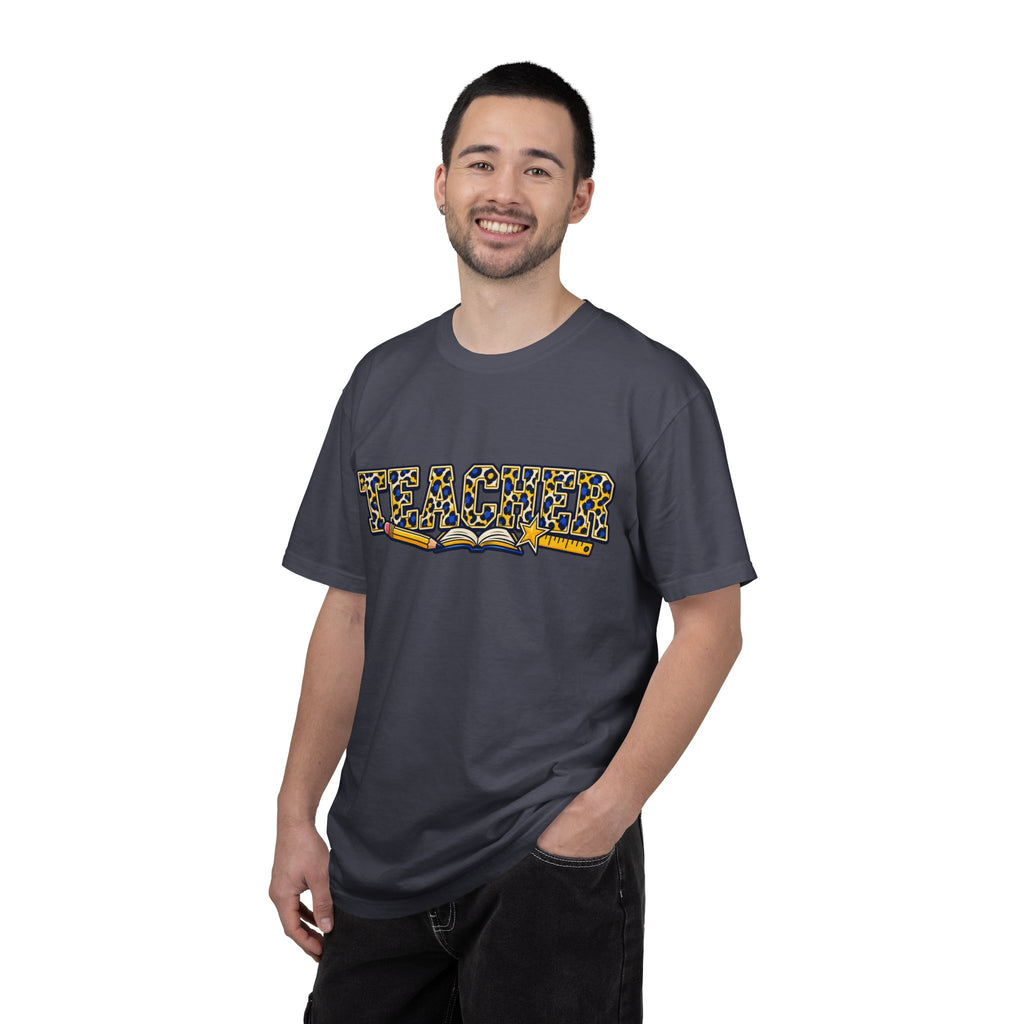 Leopard Print Teacher Comfort Colors® Heavyweight Tee 🍎✏️