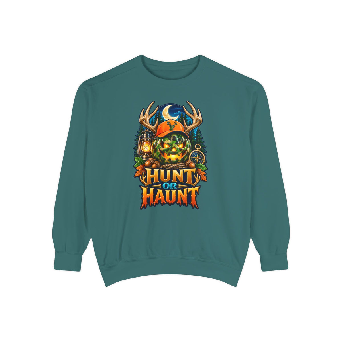 Hunt or Haunt Halloween Sweatshirt 🎃🍂 | Pumpkin Outdoor Crewneck