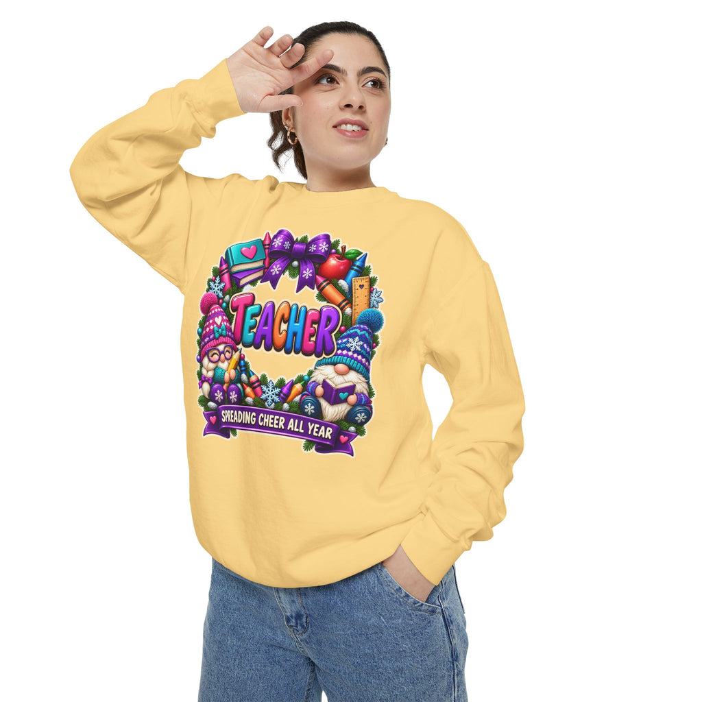 Teacher Spreading Gnomes Cheer All Year Christmas Sweatshirt