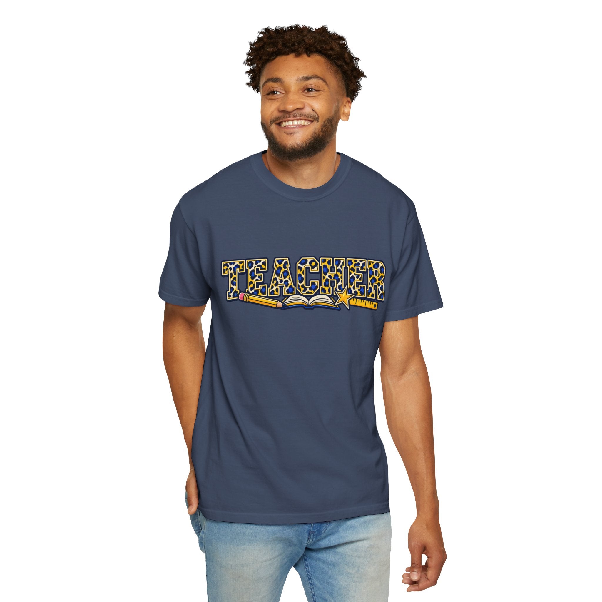 Leopard Print Teacher Comfort Colors® Heavyweight Tee 🍎✏️