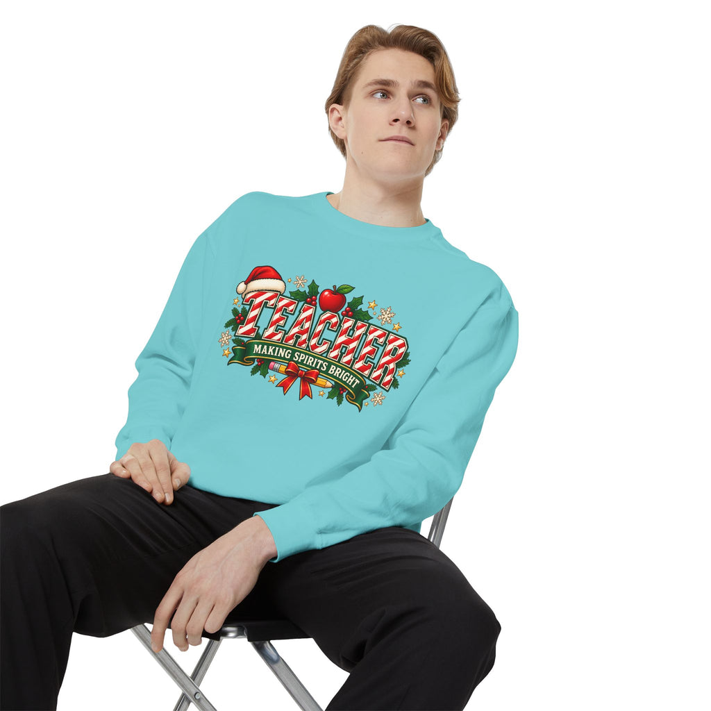 Teacher Making Spirits Bright Christmas Sweatshirt