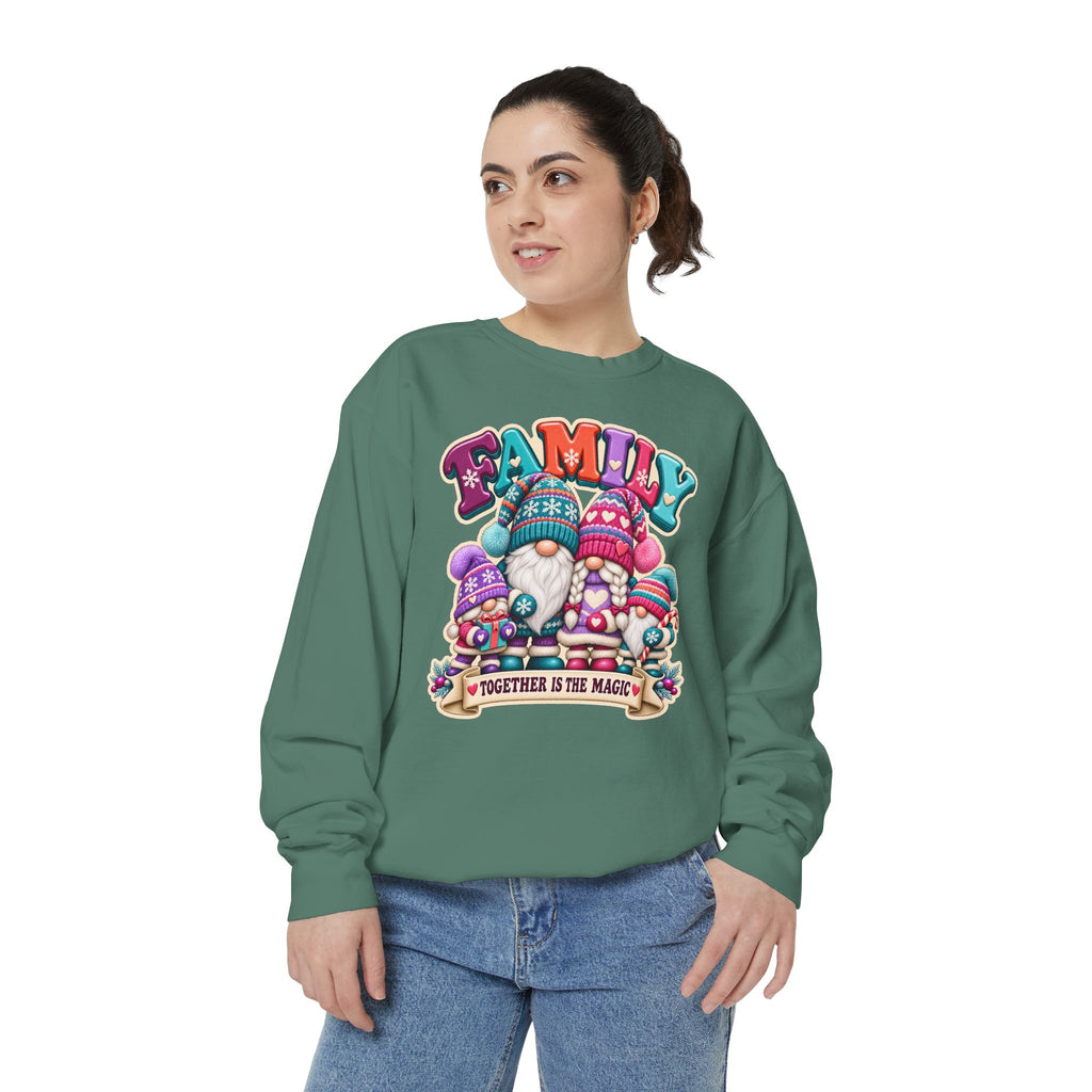 Family Gnomes "Together Is The Magic" Cozy Christmas Sweatshirt