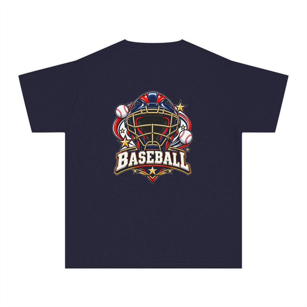 Baseball Catcher Mask Youth Tee — Patriotic Baseball Graphic T‑Shirt  ⚾