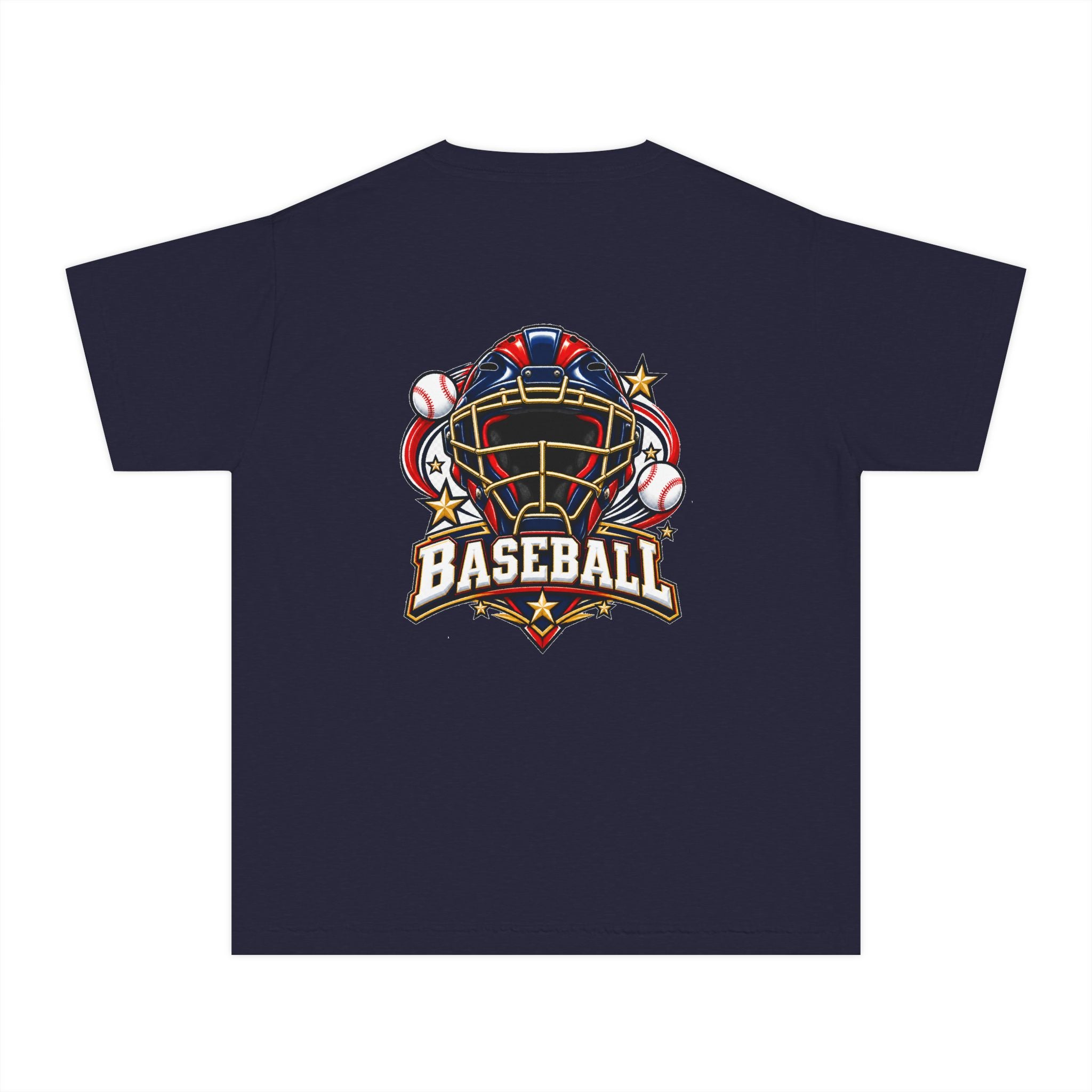 Baseball Catcher Mask Youth Tee — Patriotic Baseball Graphic T‑Shirt  ⚾