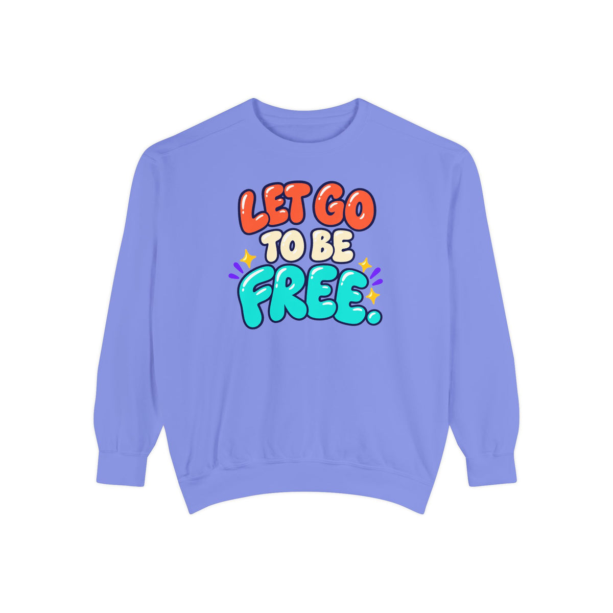 Let Go to Be Free Relaxed-Fit Sweatshirt — Lavender & Gray