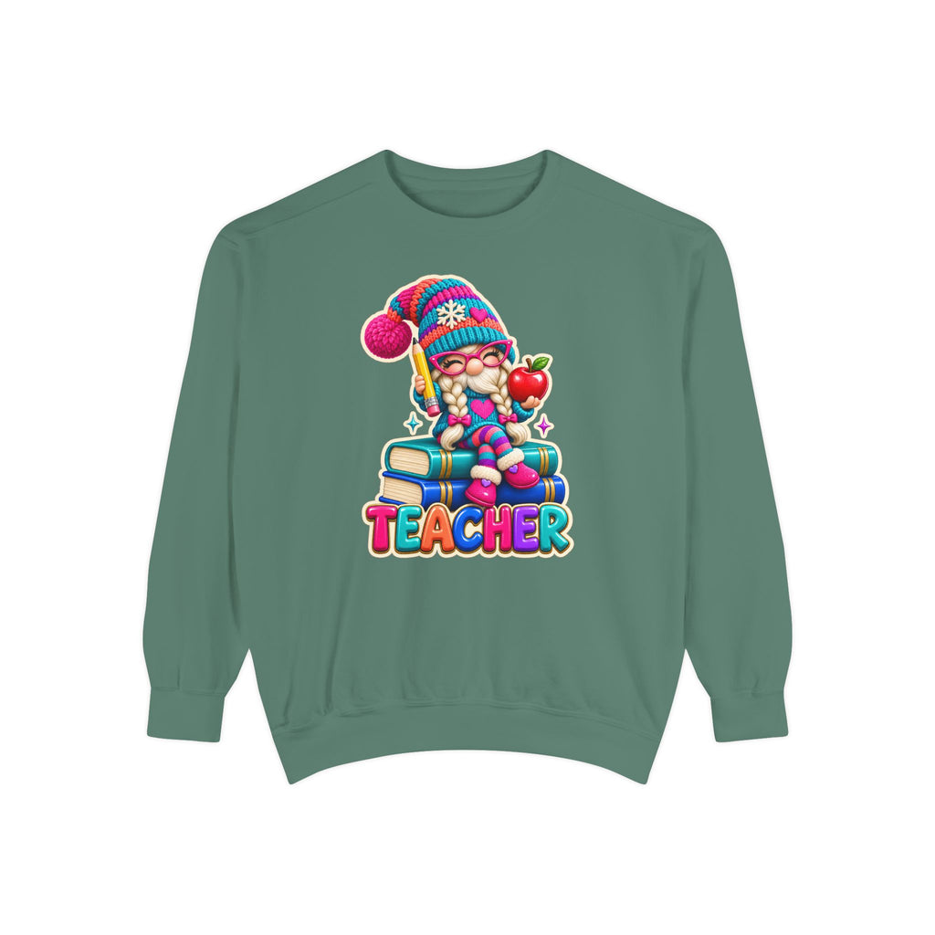 Teacher Gnome Book Lover Holiday Sweatshirt