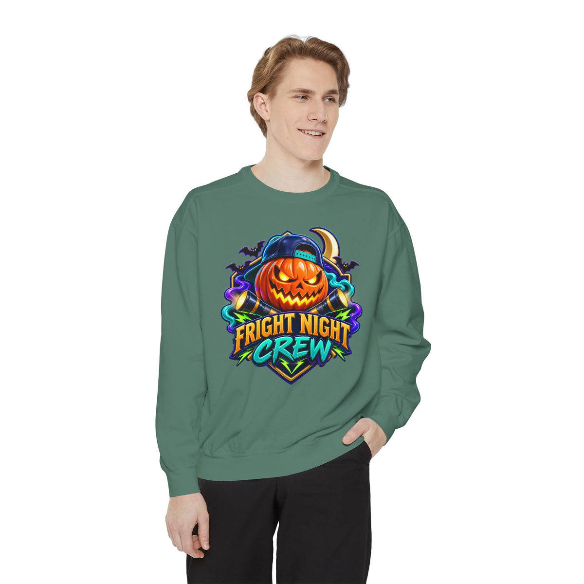 Fright Night Crew Halloween Sweatshirt 🎃 | Pumpkin Halloween Pullover