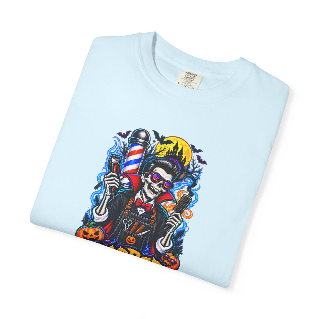 Barber of the Night Halloween Tee – Adult Unisex Barbershop Shirt