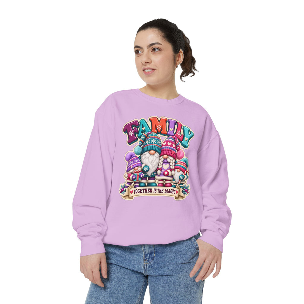 Family Gnomes "Together Is The Magic" Cozy Christmas Sweatshirt