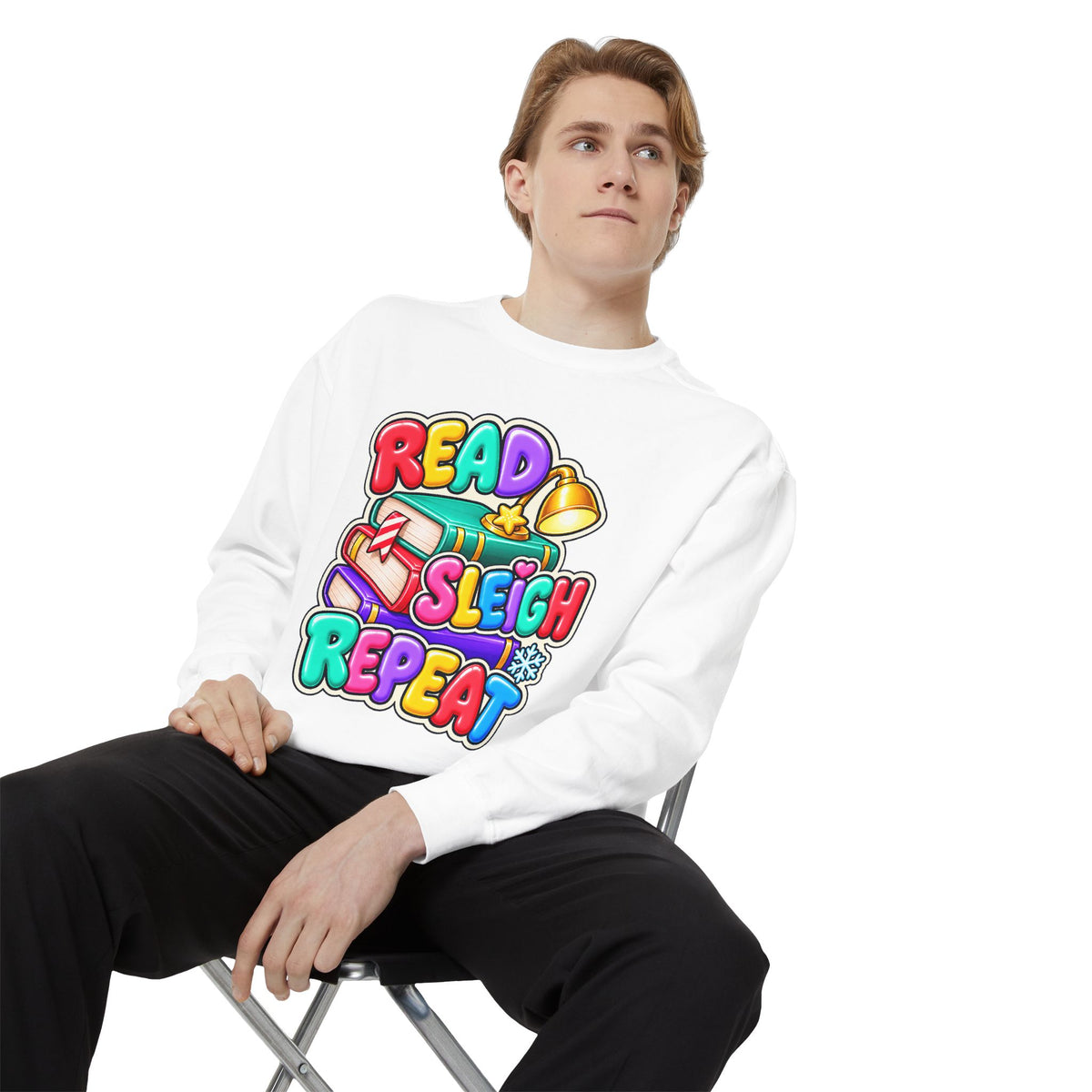 Read, Sleigh, Repeat Christmas Sweatshirt 📚🔔❄️