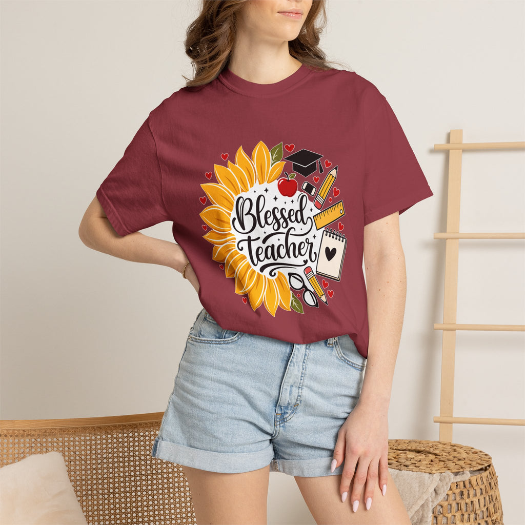 Blessed Teacher Heavyweight Tee 🌻📚✏️