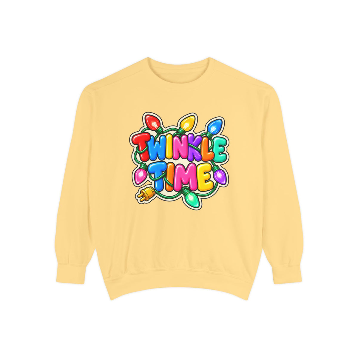 Twinkle Time Christmas - Colorful Holiday Light Graphic  Sweatshirt