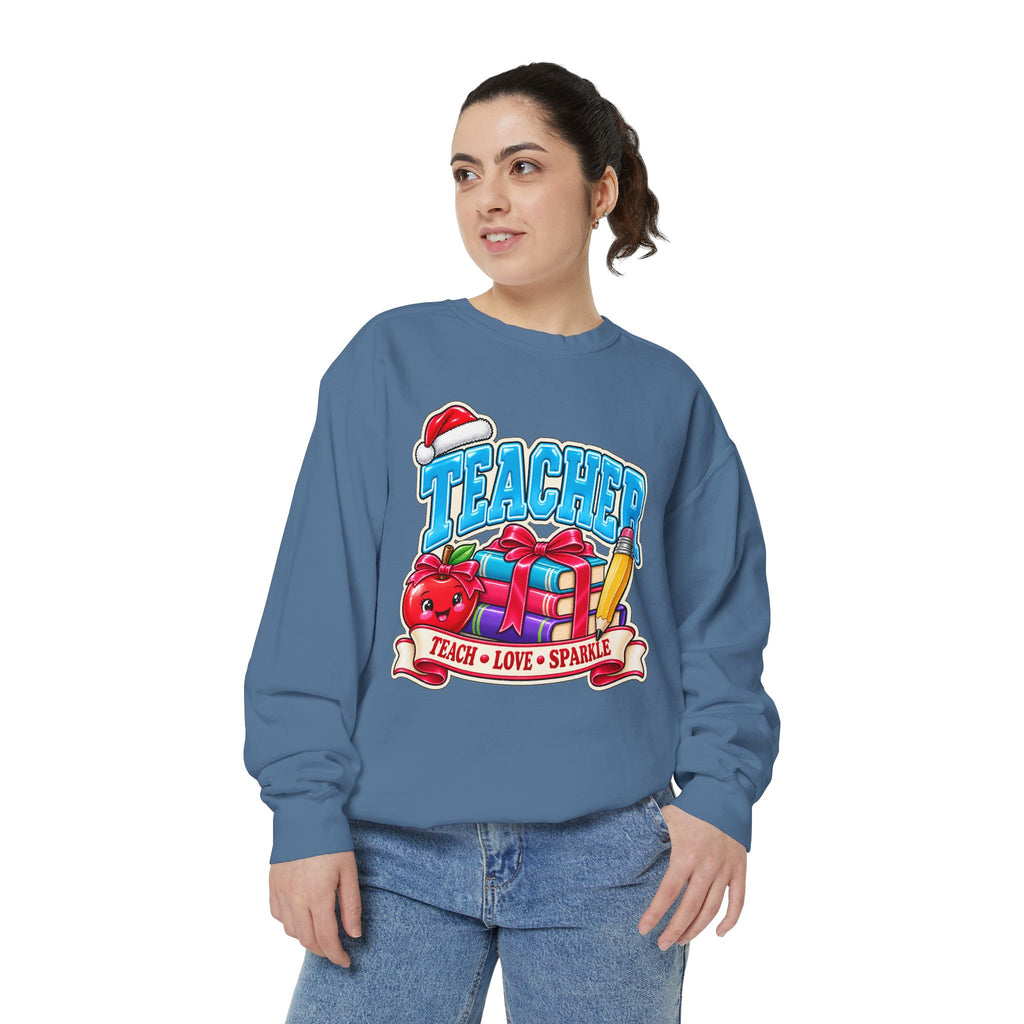 Teach • Love • Sparkle Christmas Teacher Sweatshirt