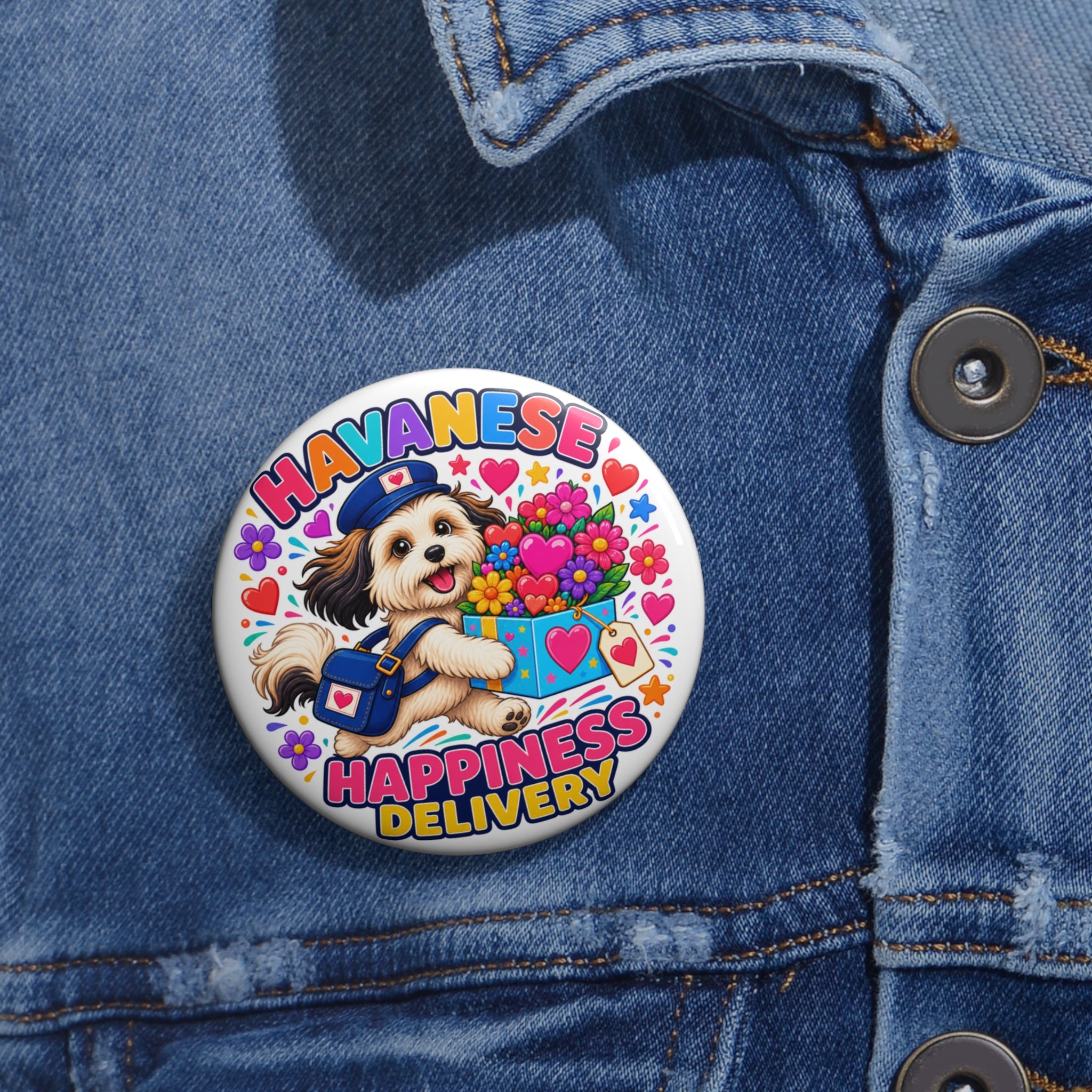 Havanese Happiness Delivery Pin – Colorful Dog Lover Gif