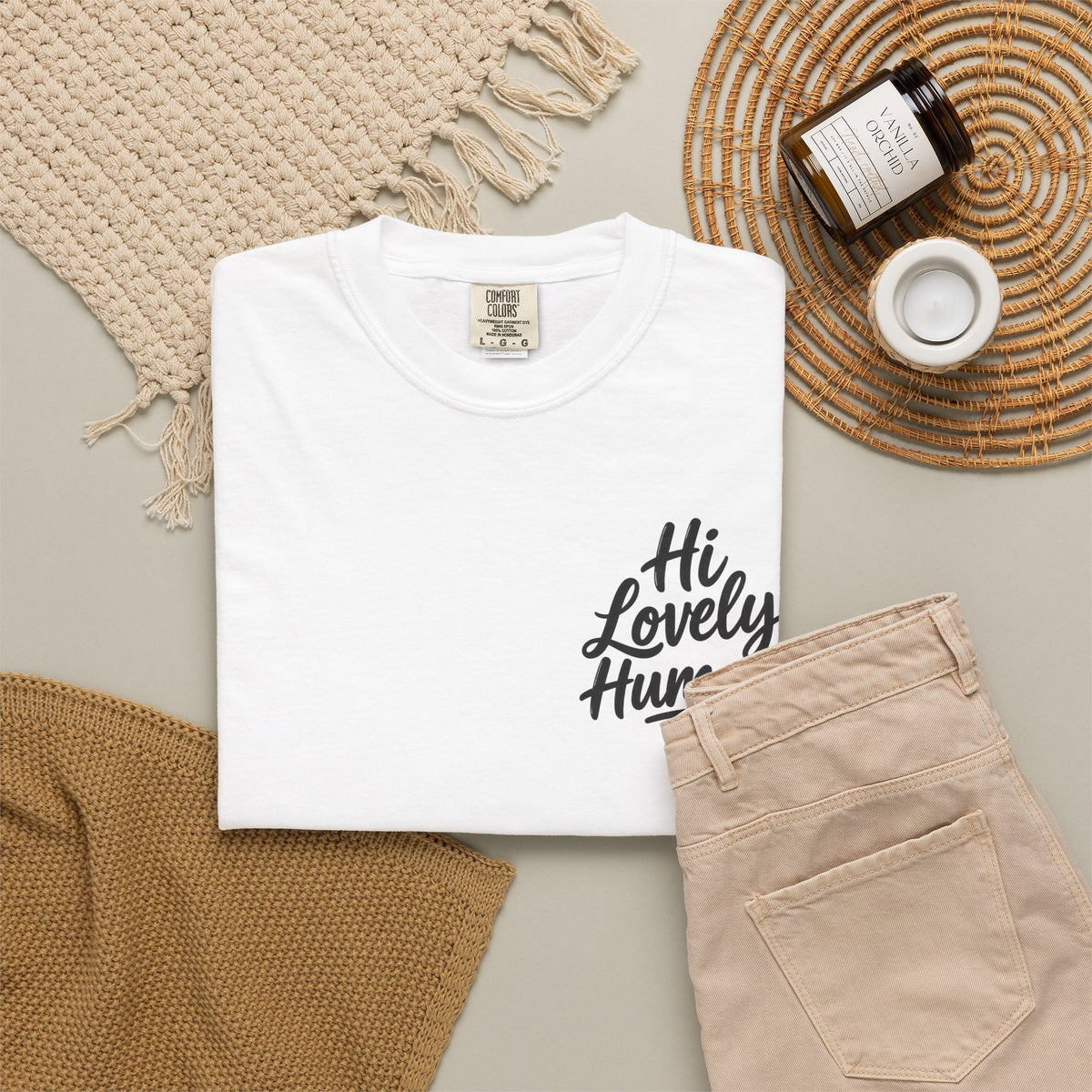 Hi Lovely Human T-Shirt – Positive Message Front & Back Adult Tee