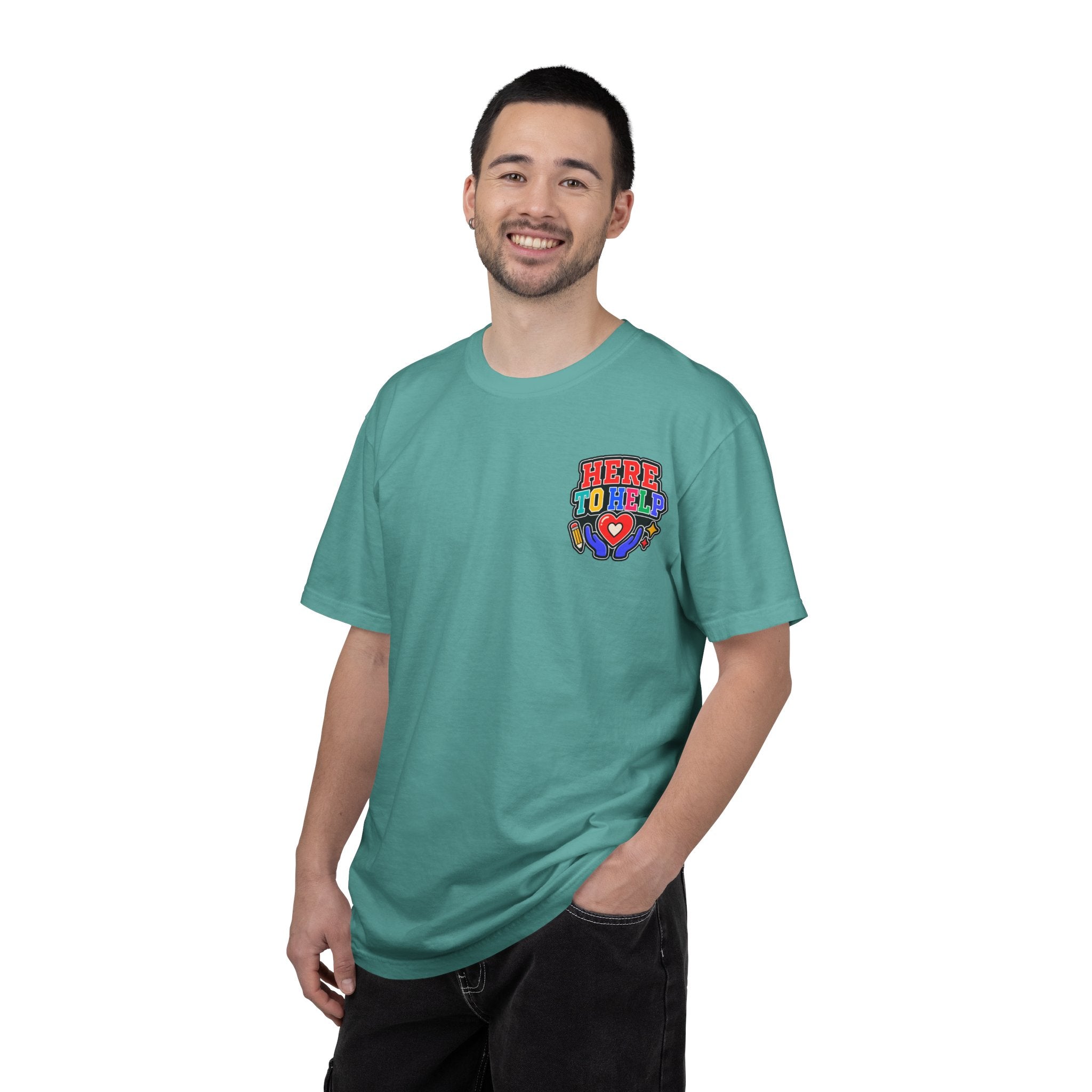 Here to Help School Support Staff Comfort Colors® Tee 🍎✏️
