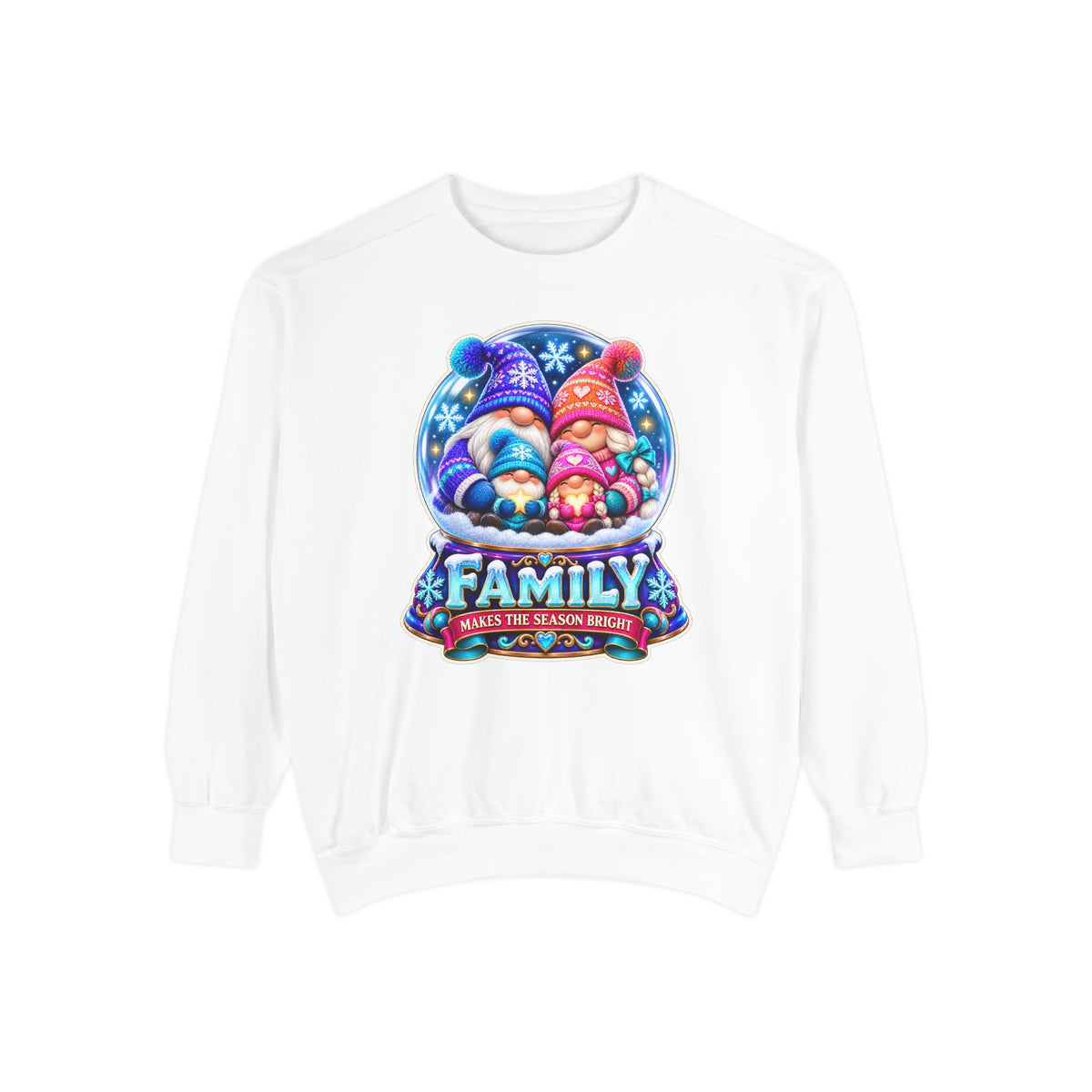 Family Gnome Christmas Sweatshirt "Family Makes the Season Bright"