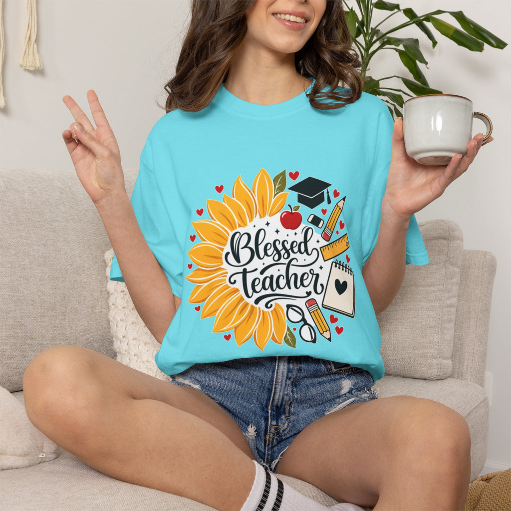 Blessed Teacher Heavyweight Tee 🌻📚✏️