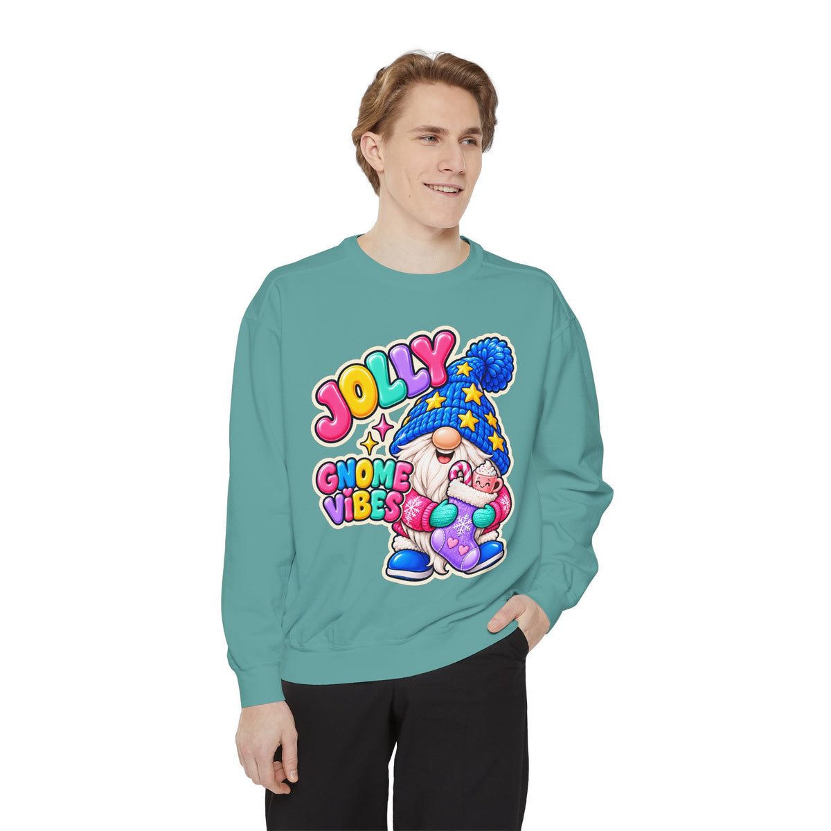 Jolly Gnome Vibes Christmas Sweatshirt