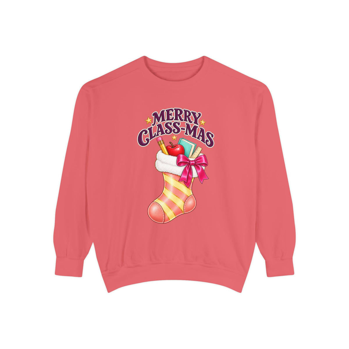 Merry Class-mas Sweatshirt – Cute Christmas Stocking Teacher Holiday Sweater