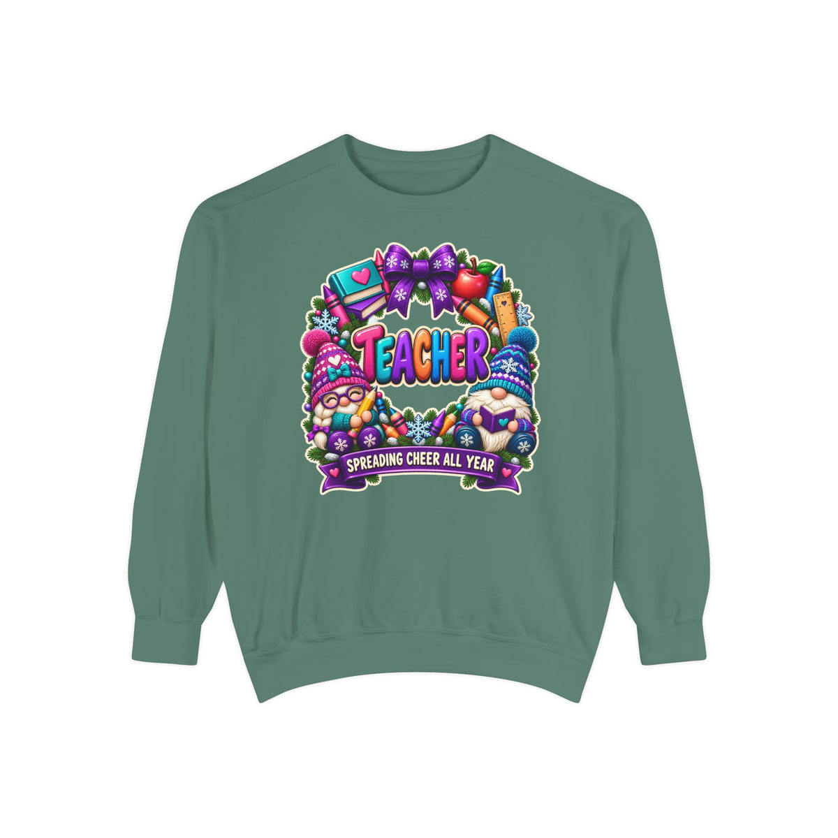 Teacher Spreading Gnomes Cheer All Year Christmas Sweatshirt
