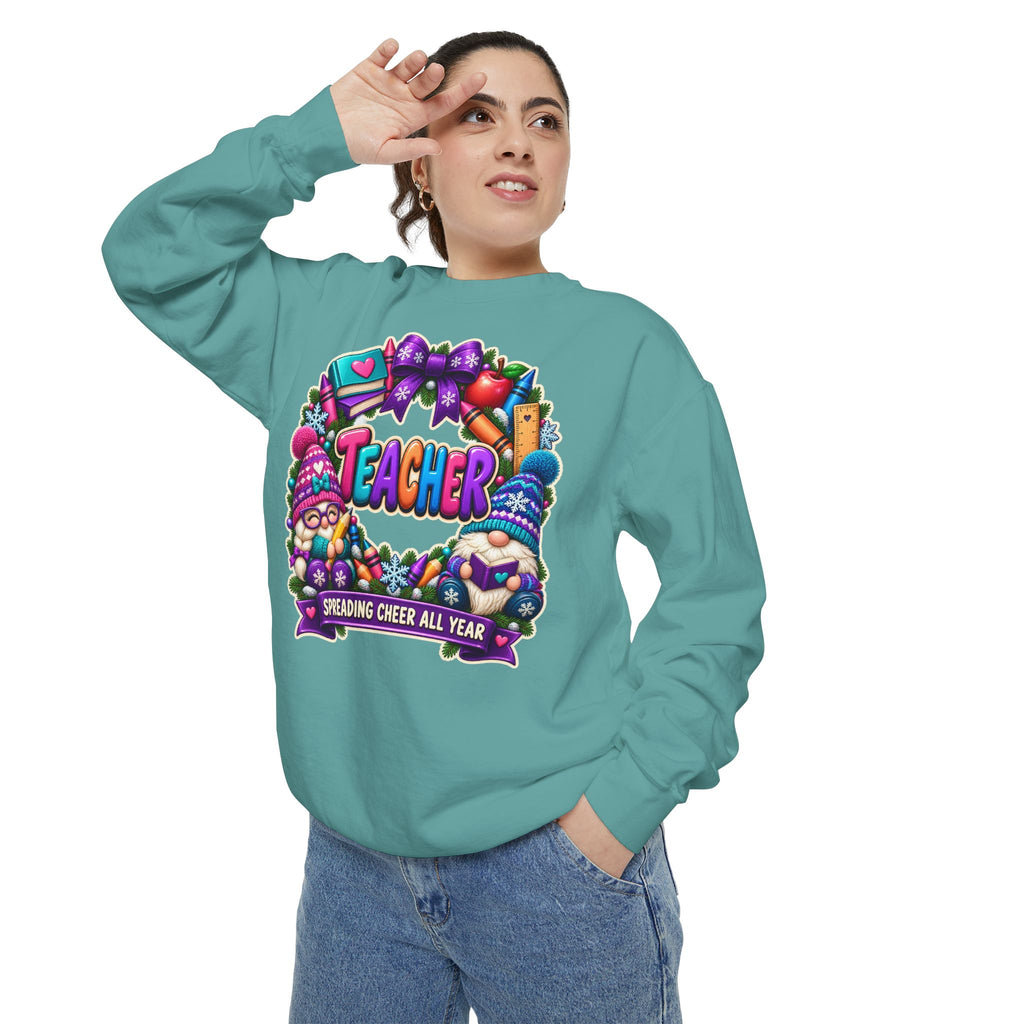Teacher Spreading Gnomes Cheer All Year Christmas Sweatshirt