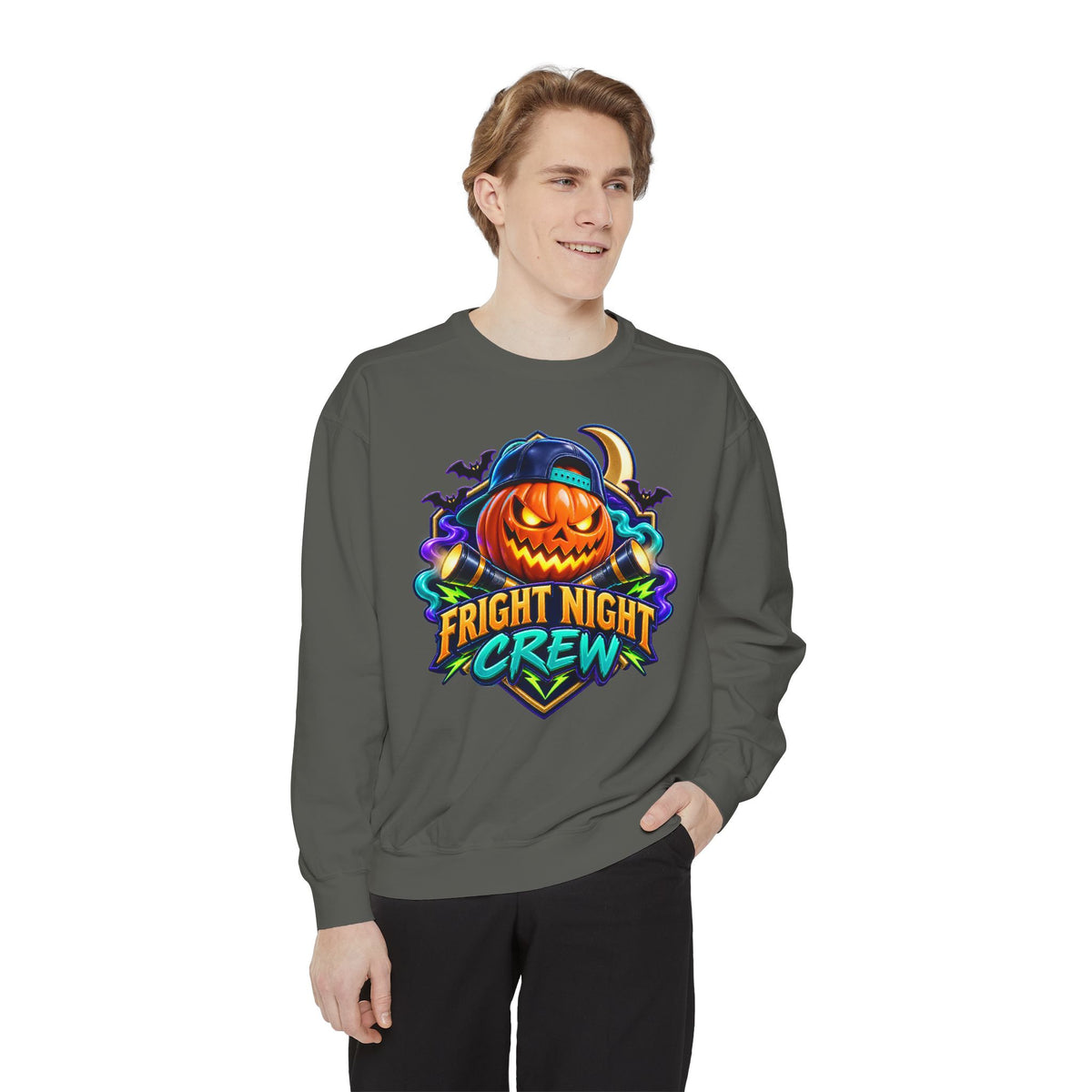 Fright Night Crew Halloween Sweatshirt 🎃 | Pumpkin Halloween Pullover