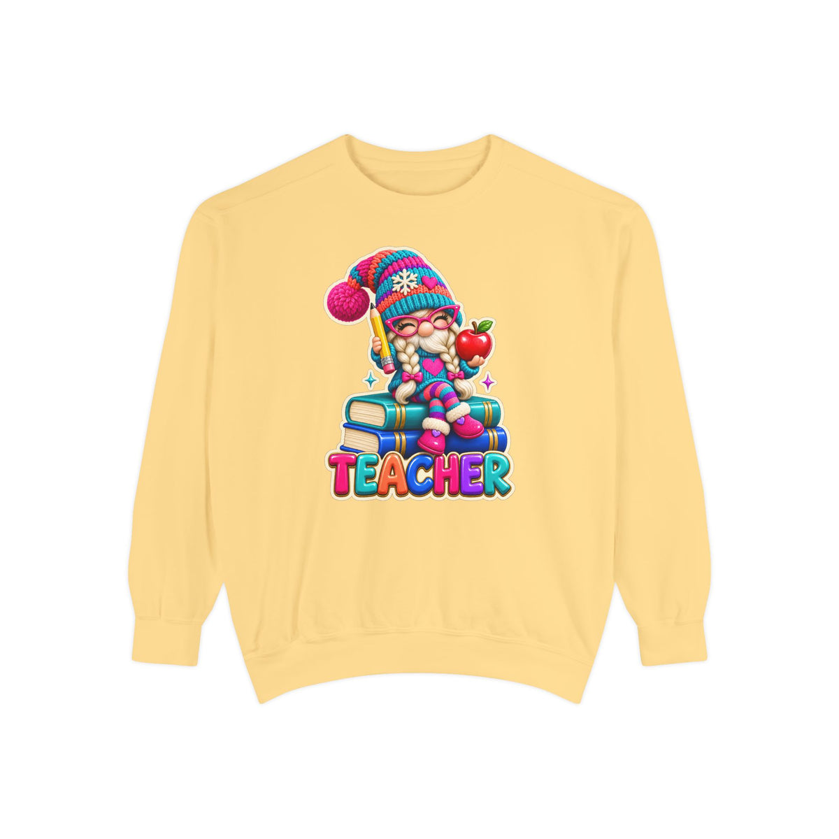 Teacher Gnome Book Lover Holiday Sweatshirt