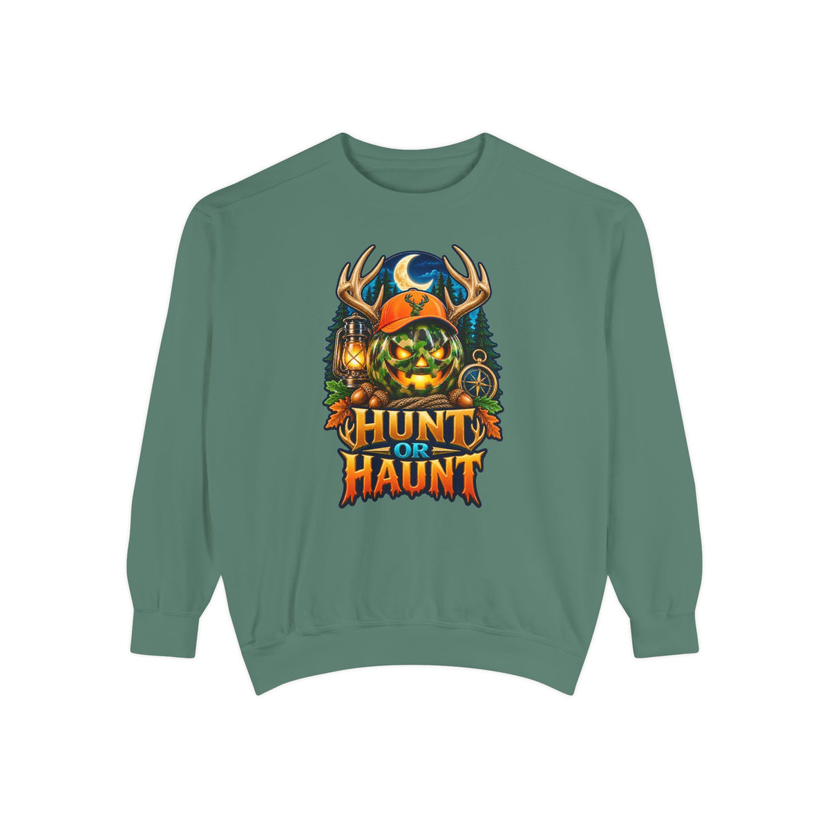 Hunt or Haunt Halloween Sweatshirt 🎃🍂 | Pumpkin Outdoor Crewneck
